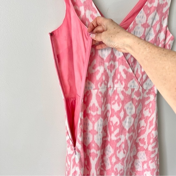 GAP Pink Linen Batik Fit & Flare Dress - Picture 8 of 10